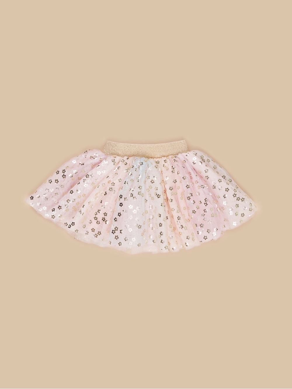 Hux Baby Rainbow and Gold Tulle Skirt